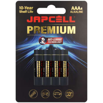 Japcell Premium alkaline AAA/LR03 batteri, 4 stk.