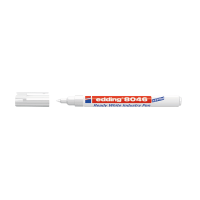 edding industri pen 8046, permanent, rund spids, 1-3 mm, hvid
