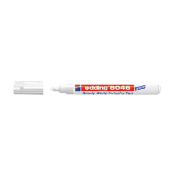 edding industri pen 8046, permanent, rund spids, 1-3 mm, hvid