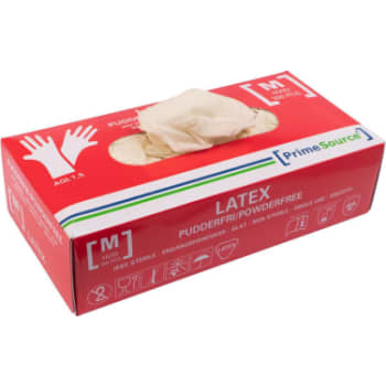 PrimeSource engangshandske, latex, pudderfri, hvid, str. M