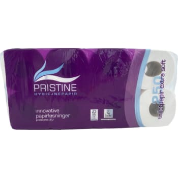 Pristine toiletpapir, ekstra soft, 3-lags, hvid, 8 ruller