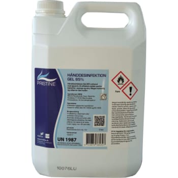 Pristine hånddesinfektion gel, 85% Ethanol m/Glycerin, 5 ltr