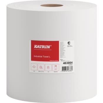 Katrin aftørringsrulle 463864 plus 1-lags hvid, Ø38,5 cm, 1230 m