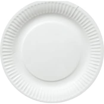 Paptallerken, hvid, Ø15 cm, 100 stk.