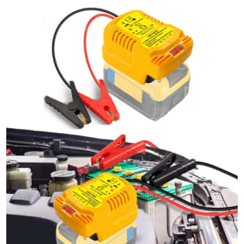 Nødlader til 12V startbatteri med Dewalt 18 V lithium batteri
