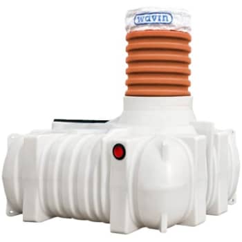 Wavin 2200 l 3-kammertank til nedsivning med Grundfos pumpe, 5PE