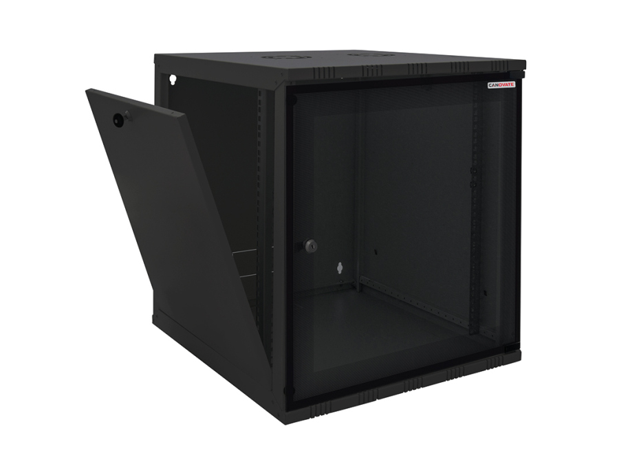 19" væg-rackskab - 12U B540xD400mm, Sort