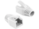 Blød hætte til RJ45 modularstik - 8mm, Hvid (50 stk.)