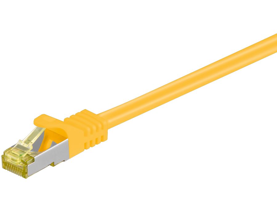 S/FTP netværkskabel - CAT7, PiMF, Halogenfri, Gul (0,5m)