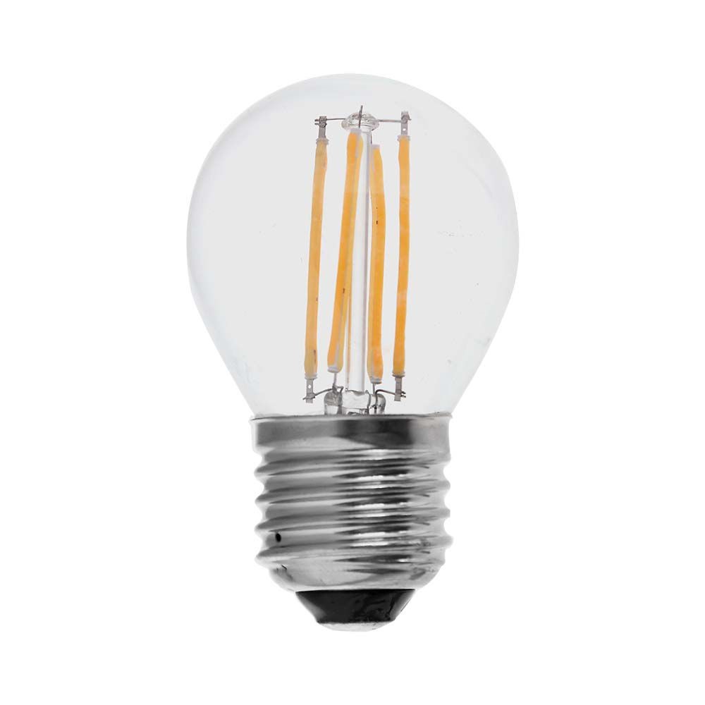 6W G45 LED Pære E27 - Kultråd, Klar Dæksel, 3000K, 600lm, RA80 - Energibesparende og stemningsfuldt lys til dit hjem.