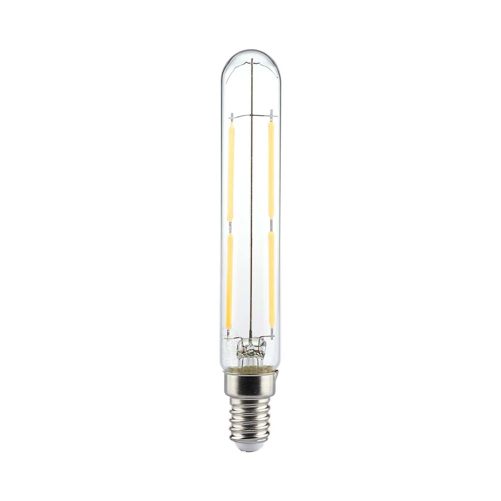 LED pære 4W E14 T20 klar glas 6500K - Vt-2204 LED kultråds, 400lm, RA80