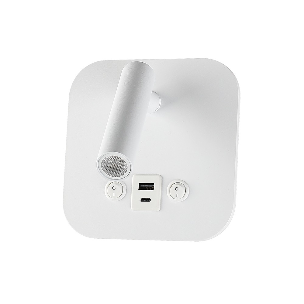 VT-80068 LED sengelampe med USB/PD opladning, Cree-chip, 3000K, hvid