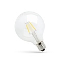 LED G125 E27 230V 8W Kultråd KLART Spectrum - Energibesparende pære med stor fatning og klart lys til stemningsfuld belysning - 1000lm, RA80