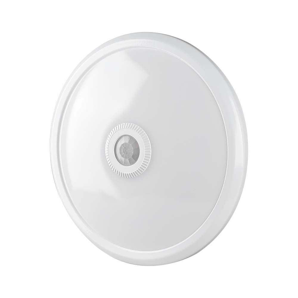 Vt-13 LED Kupellampe 12W med PIR sensor, Cree chip, 4000K, hvid hus - 1000lm, RA80