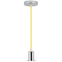 E27 Krom Metal Pendellampe - Gul