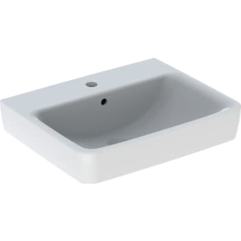 GEBERIT håndvask 550x440x180mm hh midt m/overl  porcelæn KeraTec