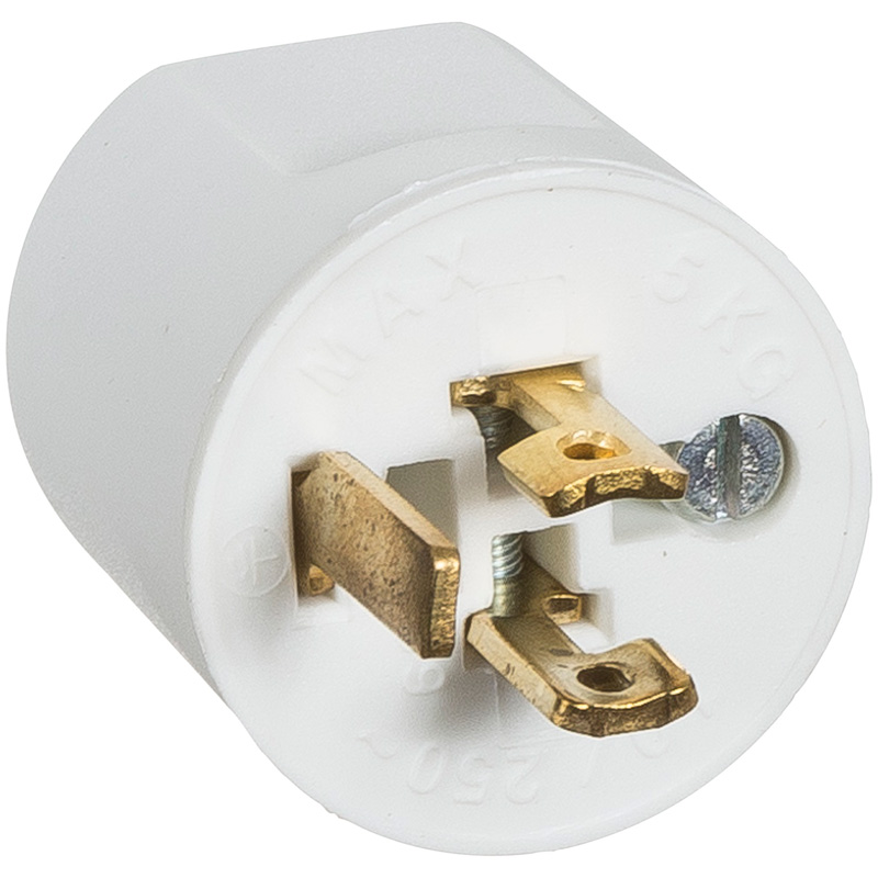 Fuga Lampestikprop 2 ledet + jord hvid