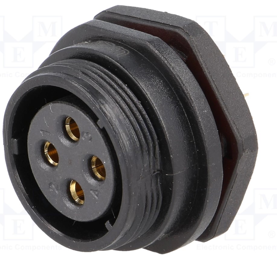 SP21 fatning - 4pol hun, 4mm², 30A, kabinet (IP68)