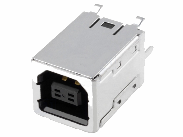 USB 2.0 B hunstik - 180° lige, printmont.