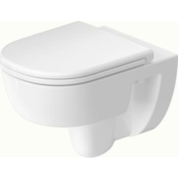 Duravit D-Code vægmonteret toiletskål, rimless, 370 x 540 mm,