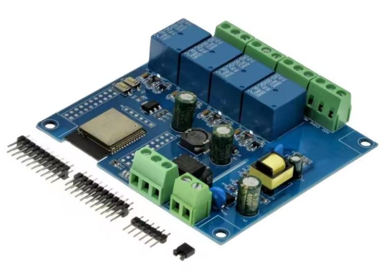 ESP32-WROOM Wi-Fi BLE Relæmodul, 4 kanaler, 5-30Vdc