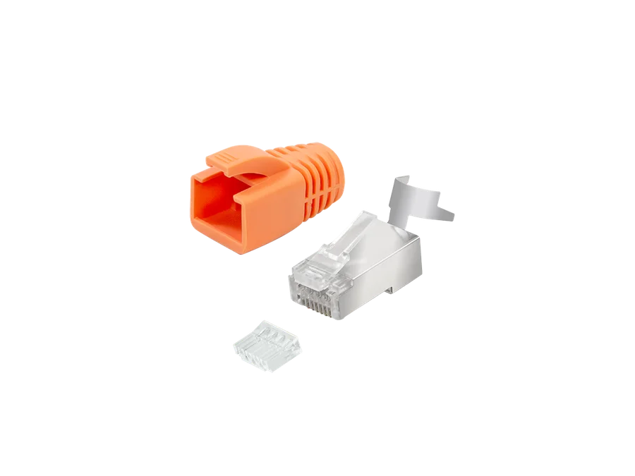 RJ45 modularstik - CAT6a/CAT7 skærmet, Orange afl. (10 stk.)