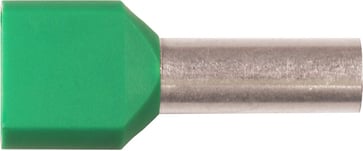 Isoleret TWIN-terminalrør A6-18ETT2 2x6mm2 L18 Grøn