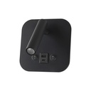 LED sengelampe med vægmontering, USB/PD opladning, 8W, CREE-chip, 3000K, sort