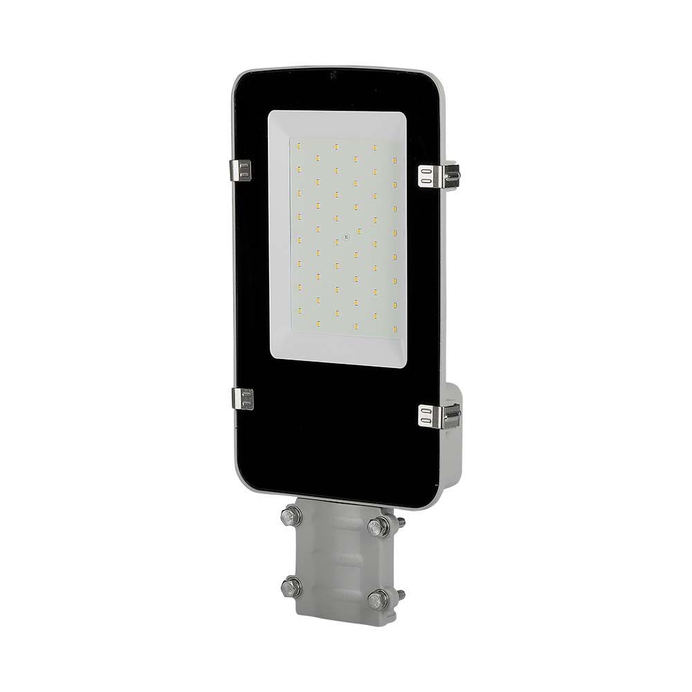 50W LED Gadelygte med Samsung chip, 4000K, Grå hus - 5750lm, RA80, IP65 - 5 års garanti