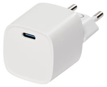 USB lader mini 1 udtag PD 30W, Hvid