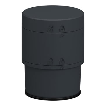 Basemodul for Harmony XV6 lystårn i Ø60 mm med låg i mørkegrå farve for direkte eller montage på Ø25