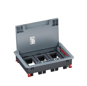 Gulvboks horisontal med låg 12 modul plast beton