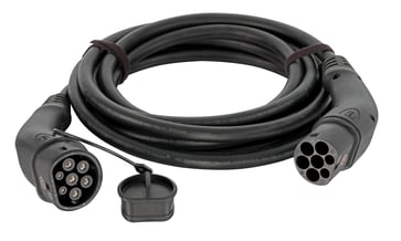 Ladekabel til el-bil 1 x type2 han stik og 1 x type2 Hun stik 3F 32A 22KW kabellængde 5M