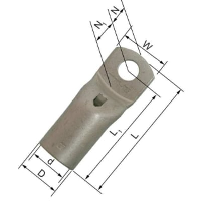 Cu-rørkabelsko smal laske KRFN95-12 95mm2 M12