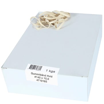 Gummibånd 140x10,0mm hvid (1000g)