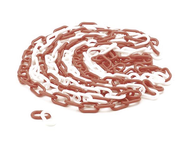 Plastkæde - Rød/hvid, 5m (Ø6mm)
