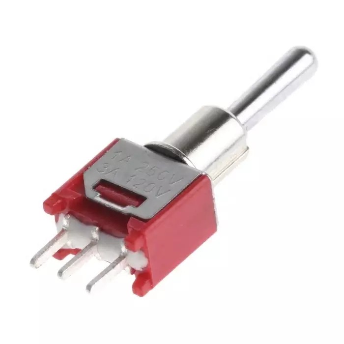 Subminiature vippekontakt - 1P ON-ON (DPDT), u. gevind (5mm)