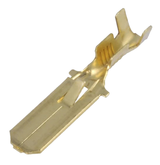 Uisoleret spadestik m. lås - 6,3mm han, 0,75-2mm² (100 stk.)