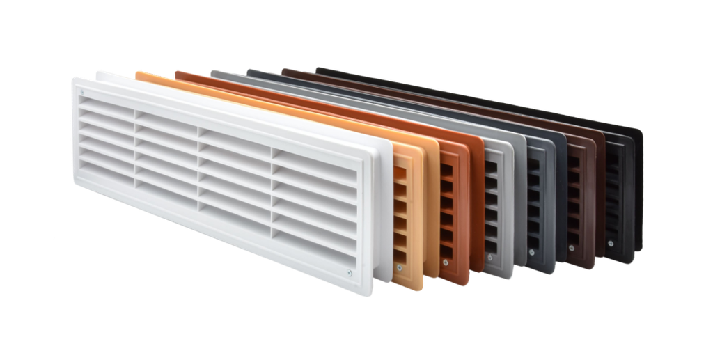 Dør/låge-ventilationsrist - 115x430mm, Brun