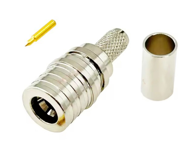 QMA stik, lige - Han til RG58 (50 ohm)