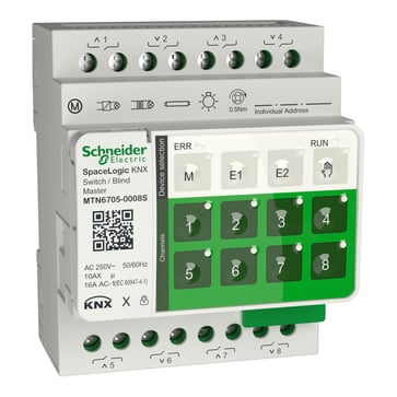 Kombineret persiennerelæ SpaceLogic KNX, 250V, 16A, hvid