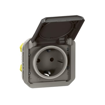 PLEXO55 schuko stikkontakt auto 16A 2 modul antracit