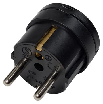Stikprop vinkel schuko mini, sort