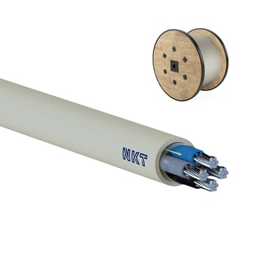 Installationskabel NOIK-AL/AXQ 90° 4X16 0,6/1kV Dca Lysegrå AFM