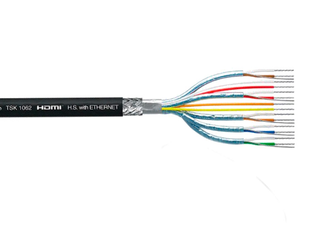 HDMI 2.0 inst. kabel - 15x0,22mm² Ø8,5mm Sort (metervare)