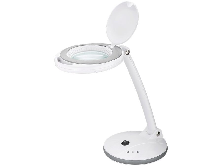 LED Bord-luplampe m. base, 6W dæmpbar, 3 dioptri, Hvid