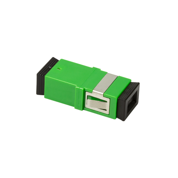 Fiberoptisk adapter - SC/APC > SC/APC simplex, Grøn u.flange