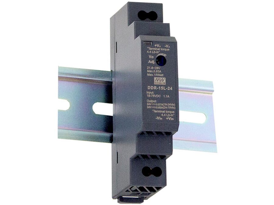DC/DC konverter, DIN - 9-36Vdc ind til 5Vdc ud, 15W
