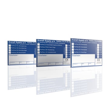 CE-Etiket 250-320-625-701, Kunde ark m/ 8 etiketter