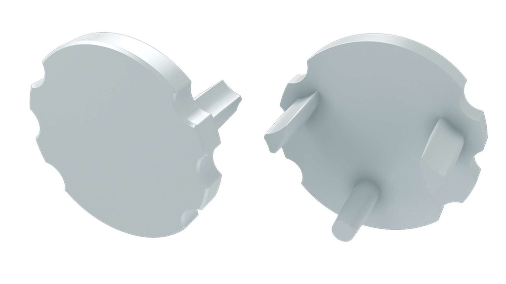 Endestykke til LED profil type Mico, u. hul - Hvid (1 stk.)